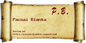 Pacsai Bianka névjegykártya
